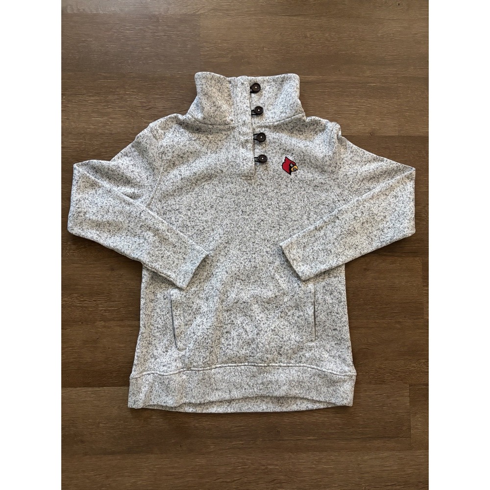 Louisville Champion Pullover Sweatshirt Elite College NCAA Gray Size Large Cards